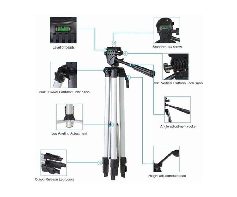 High Quality 4.5Ft Height Tripod Stand & Holder for Mobile/Camera/DSLR 3