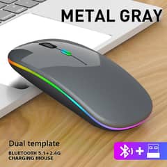 Wireless Mouse RGB Rechargeable Bluetooth Mouse 2.4G Silent Mause Ergo