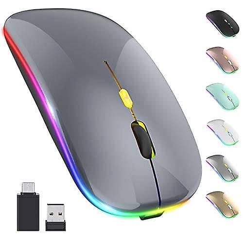 Wireless Mouse RGB Rechargeable Bluetooth Mouse 2.4G Silent Mause Ergo 1
