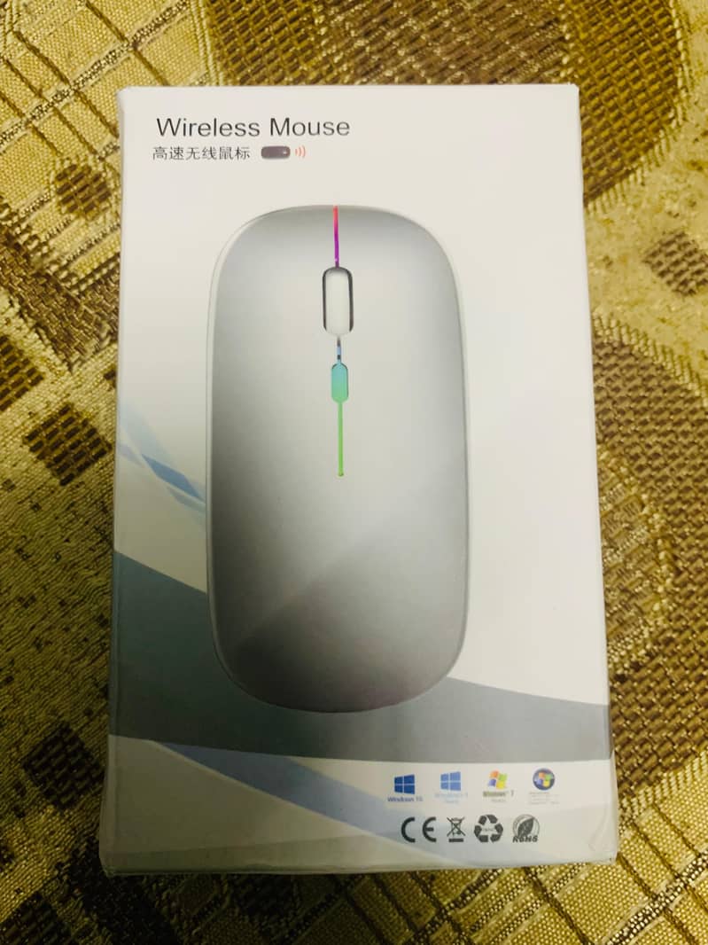 Wireless Mouse RGB Rechargeable Bluetooth Mouse 2.4G Silent Mause Ergo 8