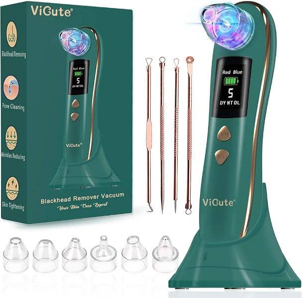 ViCute Blackhead Remover Vacuum - Blue&Red Light Therapy Pore Vacuum 0