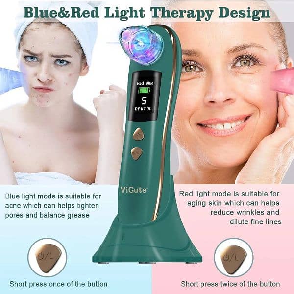 ViCute Blackhead Remover Vacuum - Blue&Red Light Therapy Pore Vacuum 1