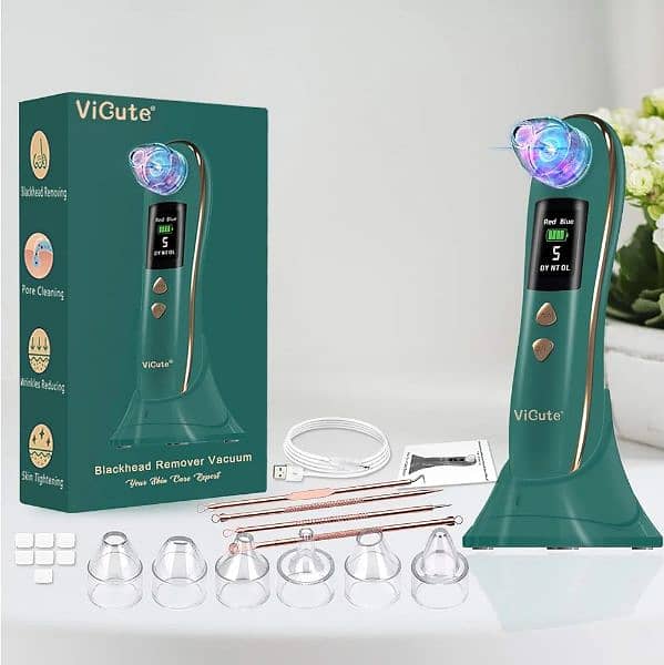 ViCute Blackhead Remover Vacuum - Blue&Red Light Therapy Pore Vacuum 4