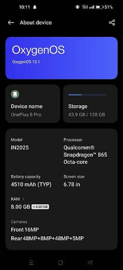 Oneplus 8 pro line in disply