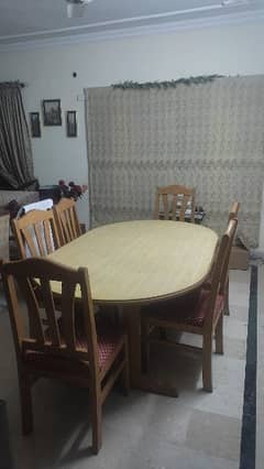 Wooden Dining Table with 6 chairs