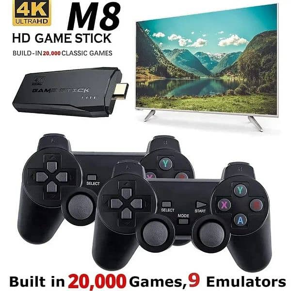 New Upgraded M8 4k video gaming console stick 20000 games 1