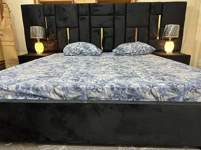 Bed sets velvet bed Golden bed 10 foot black bed 2