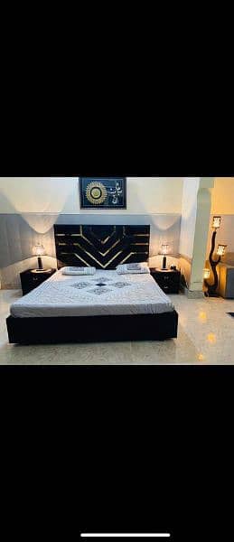Bed sets wooden bed Golden velvet bed 10 foot bed v shape black bed 4