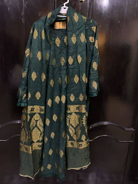 Banarsi Jacquard stitched 2pc suit. . Shirt& Duppata 3