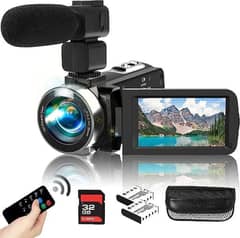Heegomn Video Camera Camcorder with Microphone HD 2.7K Video Recorder
