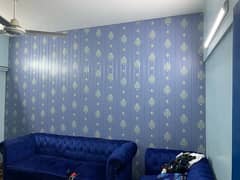 wallpaper/pvc panel,woden & vinyl flor/led rack/ceiling,blind/gras/flx
