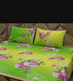 3 PCs Cotton Printed Double bed Sheet