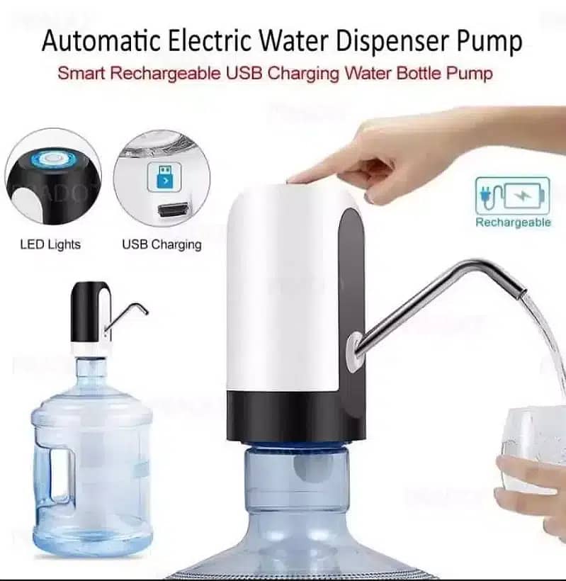 Rechargeable Portable Automatic Water Dispenser Water Pump USB Charger 4