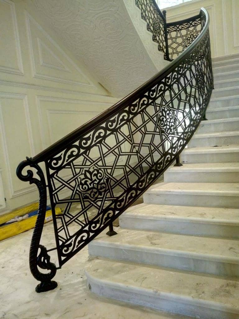 Main gates/ CNC railing for stairs and balcony  Fiberglass works/ park 7