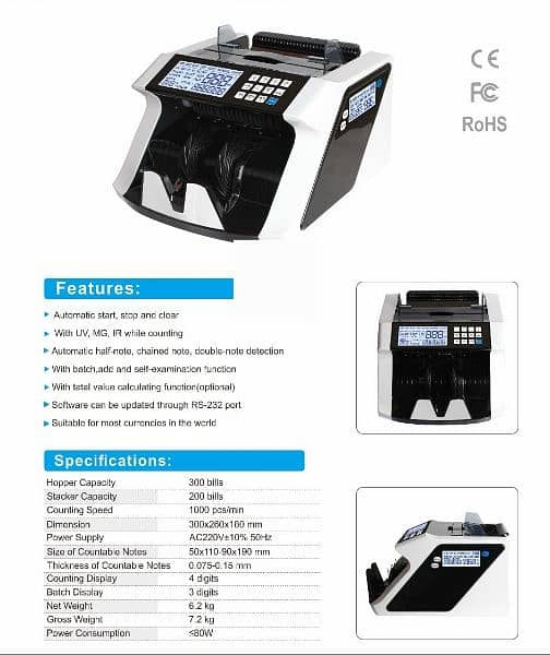 Cash Note Currency Counting Machine with Fake Note Detection Feature 4