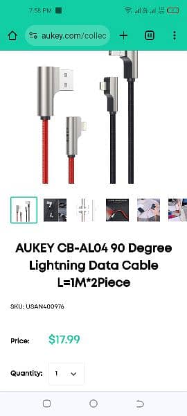 Iphone Cable Original Aukey Brand 2