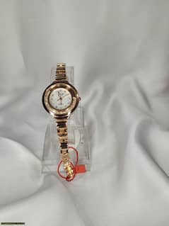 ladies Golden colour stainless steel watch