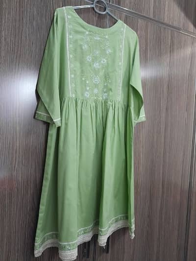 Nishat linen frok in lawn with embroidery