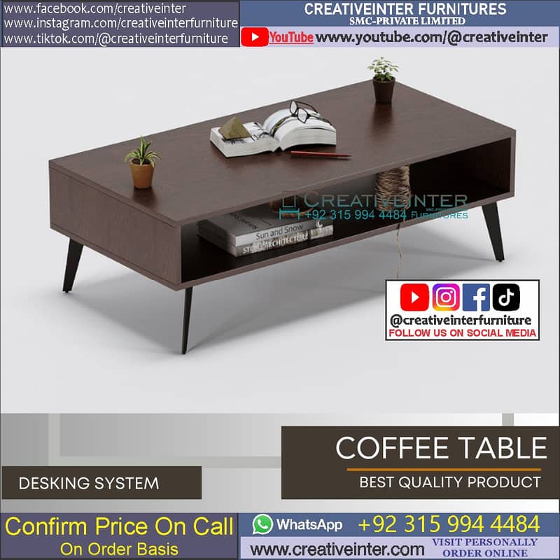 Coffee table center table set 3pcs office home sofa almari chair shop 6