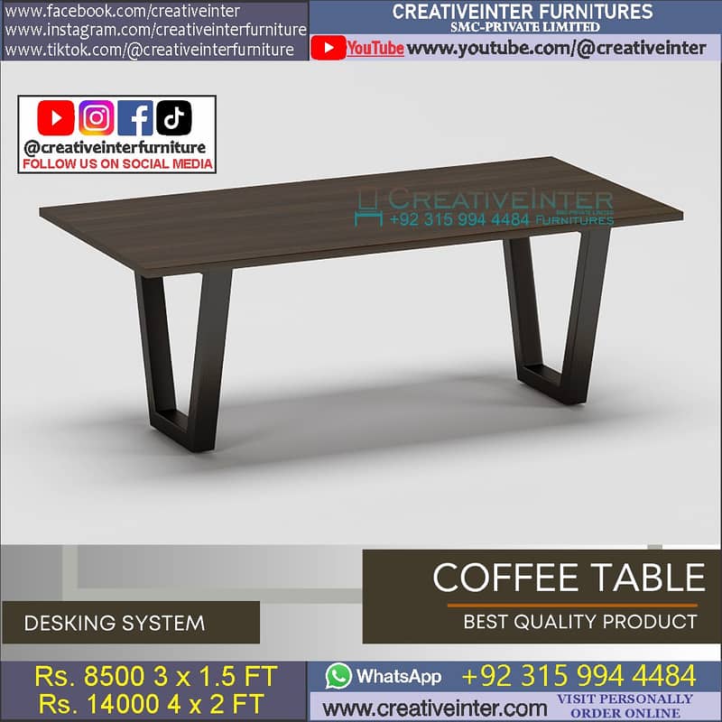 Coffee table center table set 3pcs office home sofa almari chair shop 8