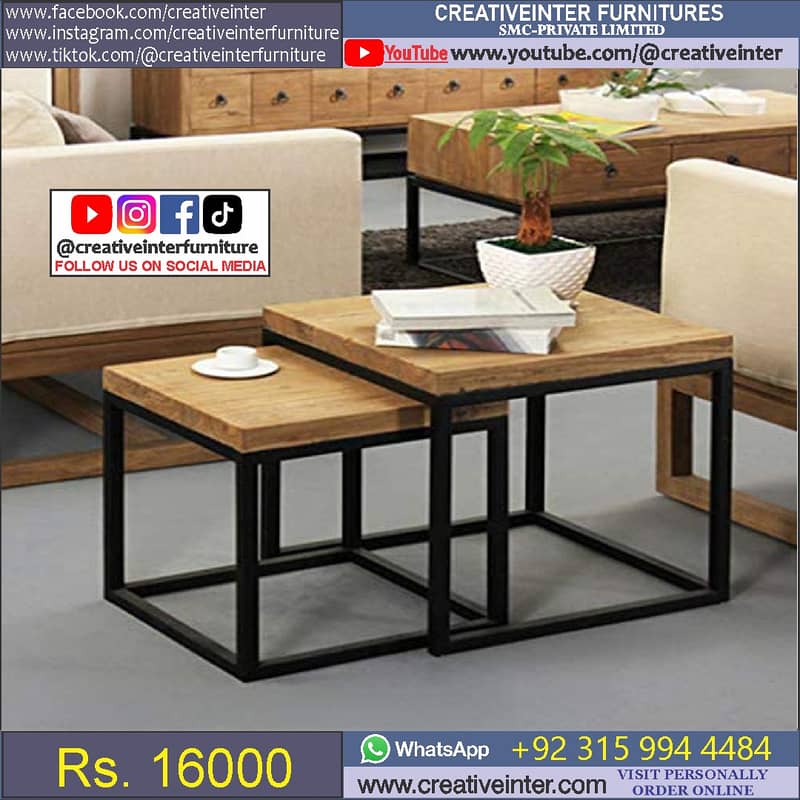 Coffee table center table set 3pcs office home sofa almari chair shop 12