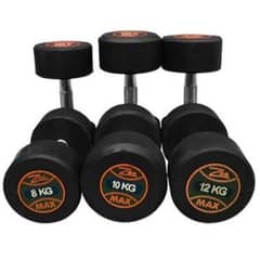 Rubber dumbbells with metal Rod 0