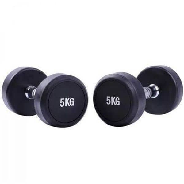 Rubber dumbbells with metal Rod 1