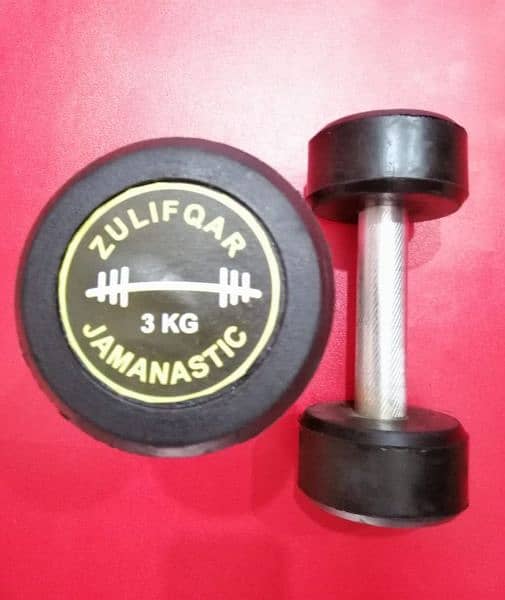 Rubber dumbbells with metal Rod 3