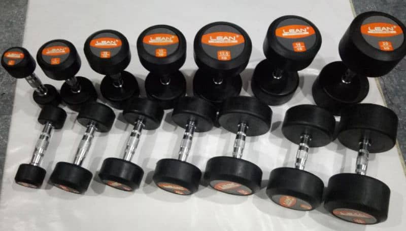 Rubber dumbbells with metal Rod 4