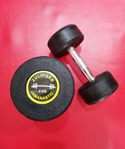 Rubber dumbbells with metal Rod 5