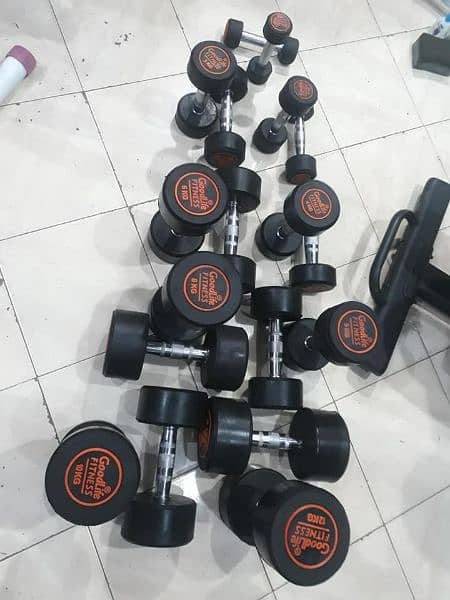 Rubber dumbbells with metal Rod 7