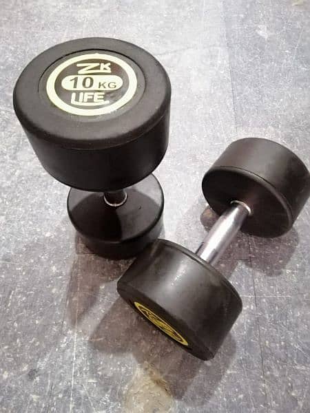 Rubber dumbbells with metal Rod 8