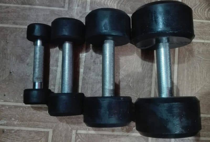 Rubber dumbbells with metal Rod 10
