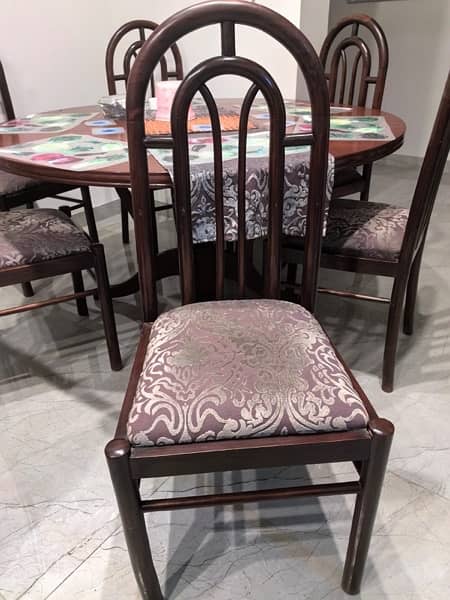 Round dining table with 6 chairs (Special sheesham solid wood) 3