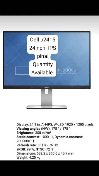 Dell 24" flat monitor without border model hai U2415B 3