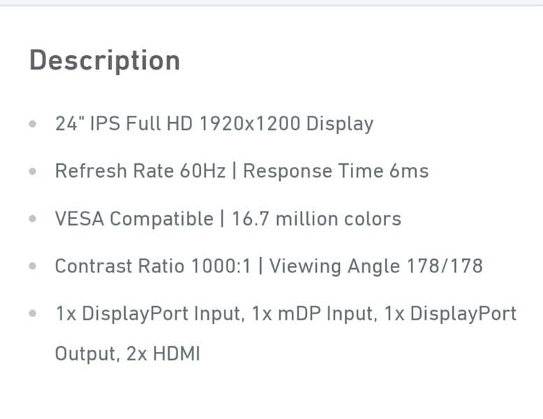 Dell 24" flat monitor without border model hai U2415B 5