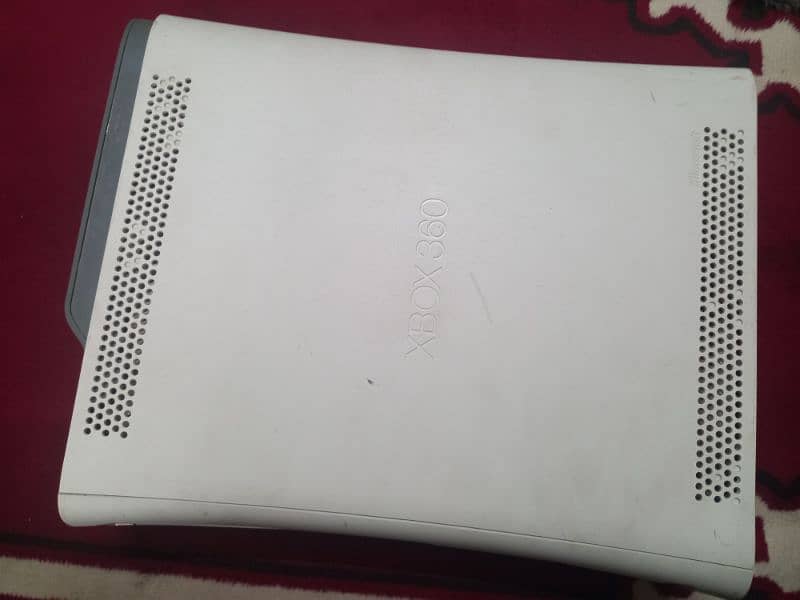 xbox 360 with 2 controllers and box 3