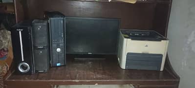 dell computer (lcd,cpu,woofer,printer)