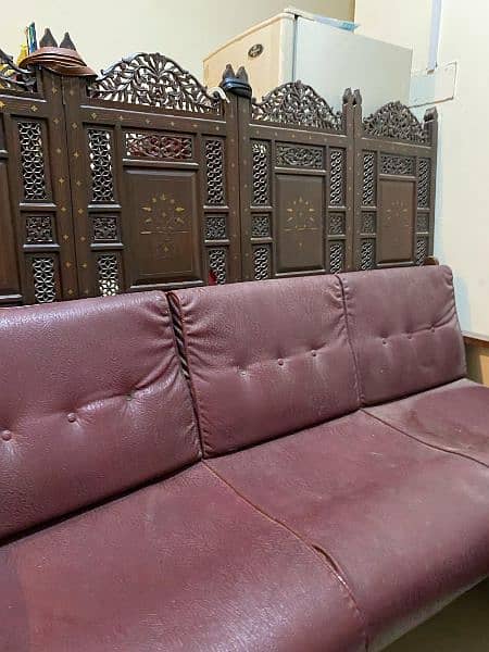 Rexine Sofas. Original Sheesham Wood. 2