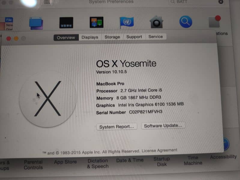 Apple Macbook pro 12,1    2015 model 3
