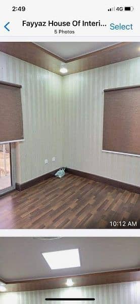 pvc vinyle flooring, wooden floor, window blinds,Led walls ,grass capt 7