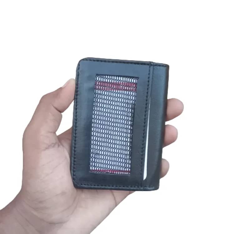 Slim Black Leather Card Holder Wallet - Hot Mini Wallet 7