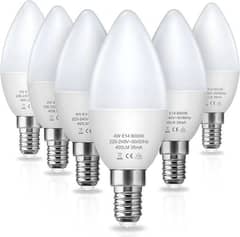 Fulighture E14 Candle Bulb [6-Pack], Cool White 6000K, 3.5W
