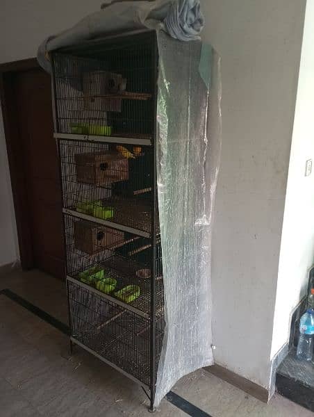 iron steel 4 portion cage for birds 2