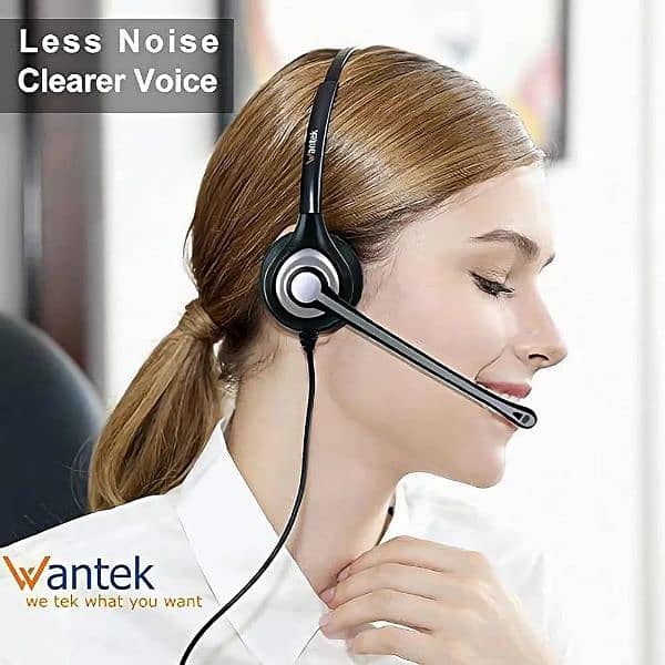 Wantek Phone Headset with Microphone Noise Cancelling, RJ9 5