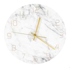 white marble clock
