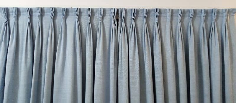 Beautiful Sky Blue 7x3.5 Two Curtains back ustar with railing WASHED 6