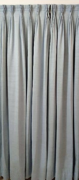Beautiful Sky Blue 7x3.5 Two Curtains back ustar with railing WASHED 11
