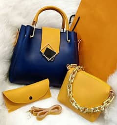 Woman's leather plain handbag. Woman purse with super discount