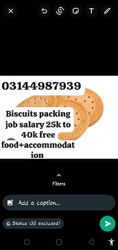 Need staff required for biscuits packing job